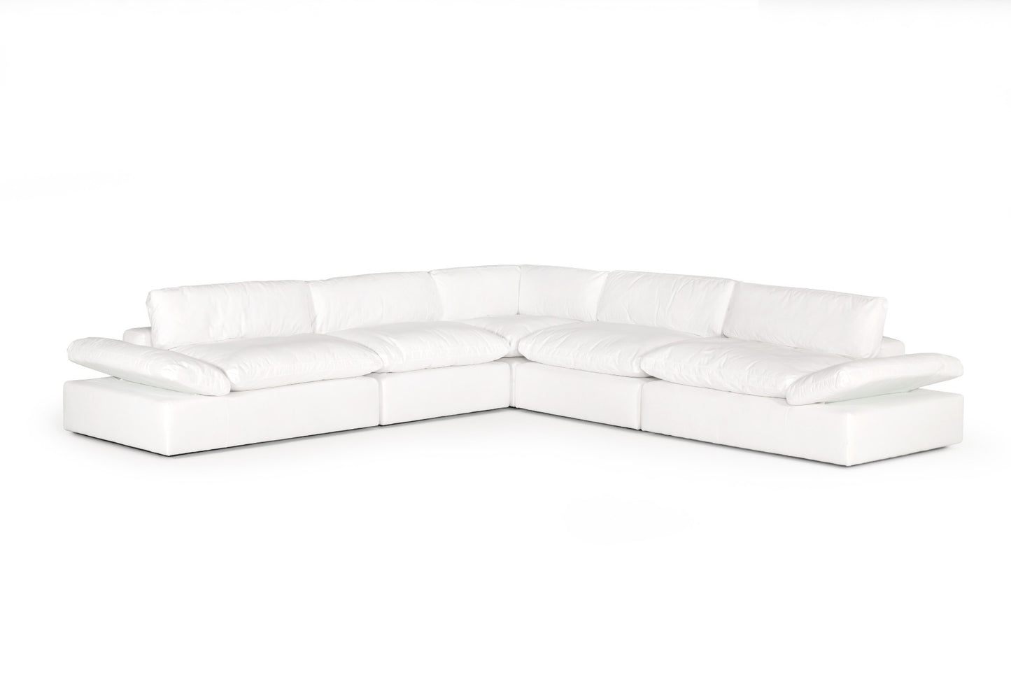 Divani Casa Kelly Modern White Fabric Sectional Sofa