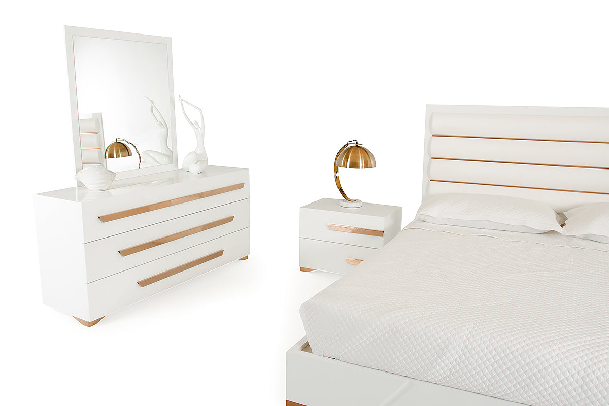 Nova Domus Juliet Italian Modern White and Rosegold Mirror