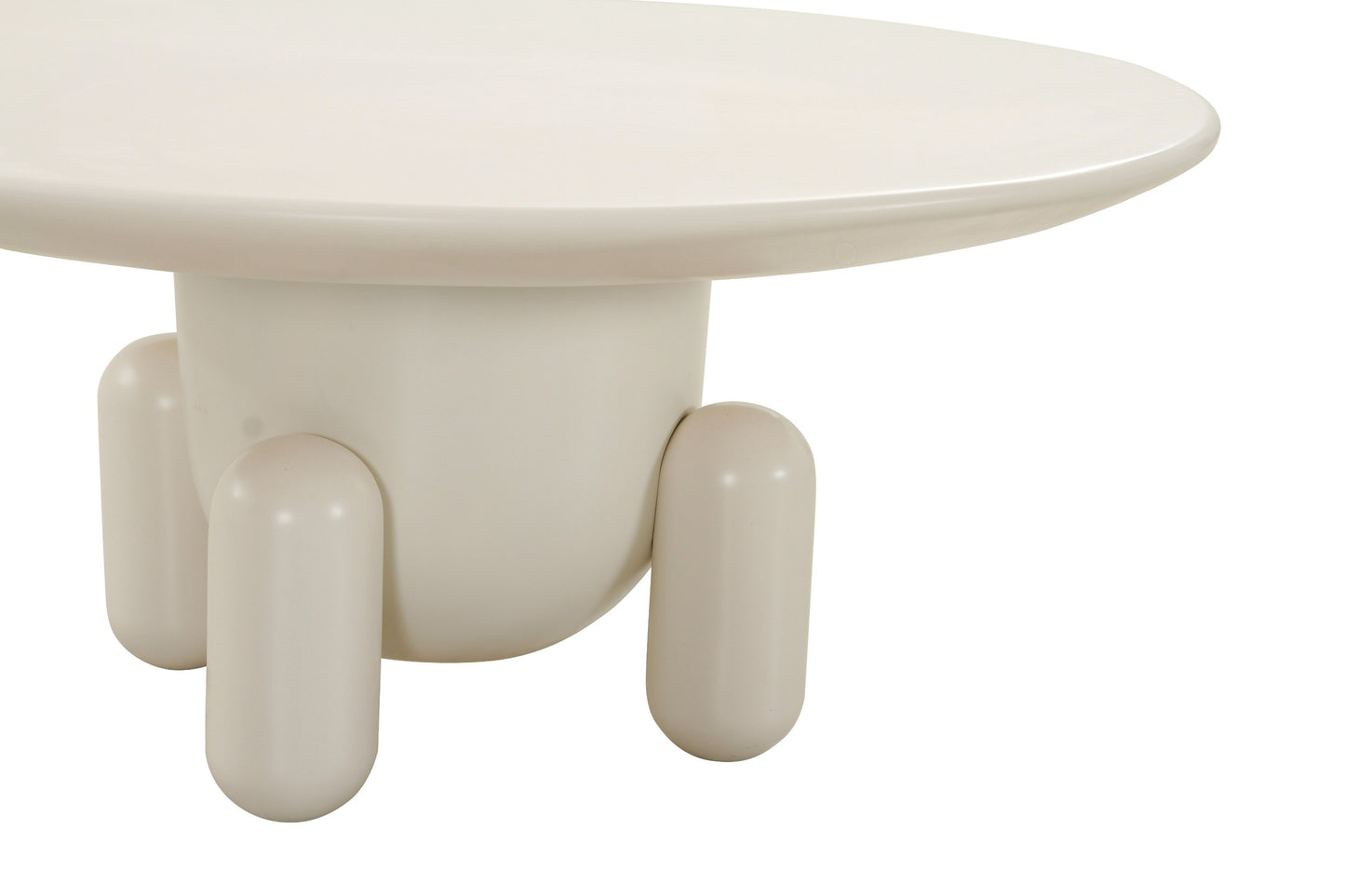 Modrest Gabby Contemporary White Round Coffee Table