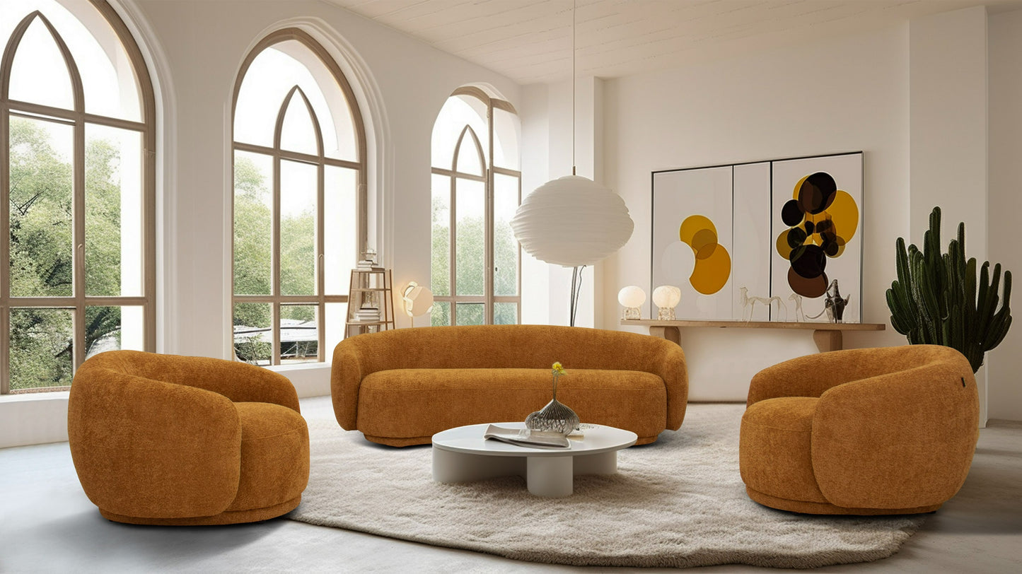 Divani Casa Andrew Modern Orange Fabric Sofa