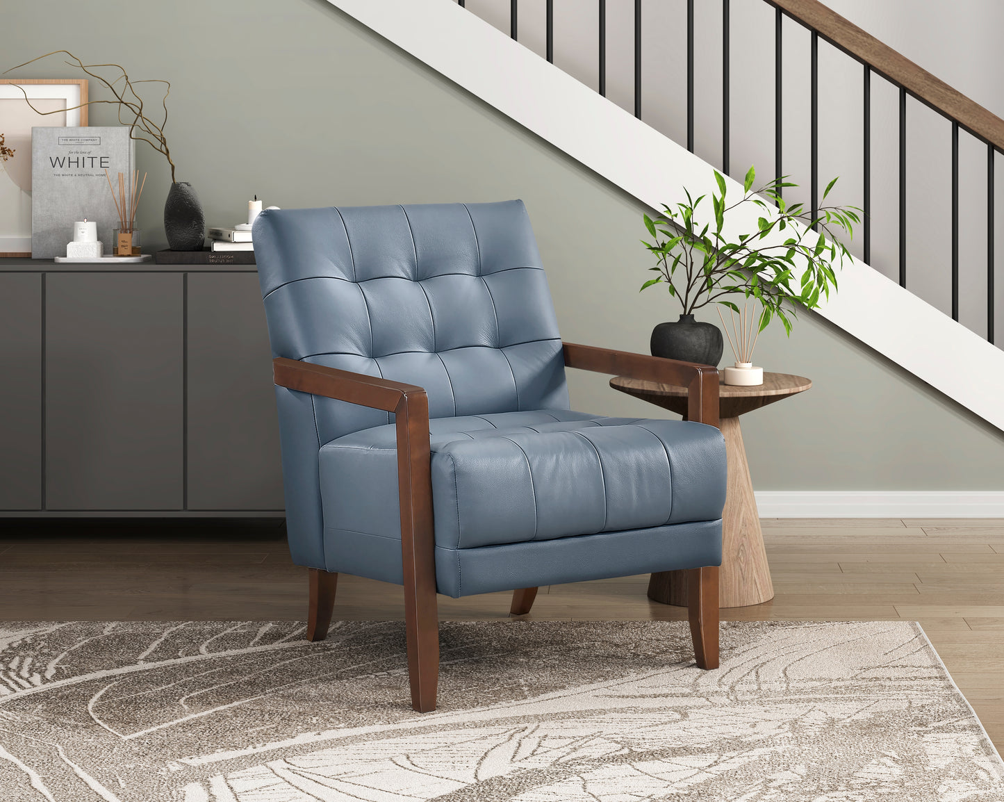 Homelegance Crafton Accent Chair in Blue Fabric with Stylish Design 1010BUE-1