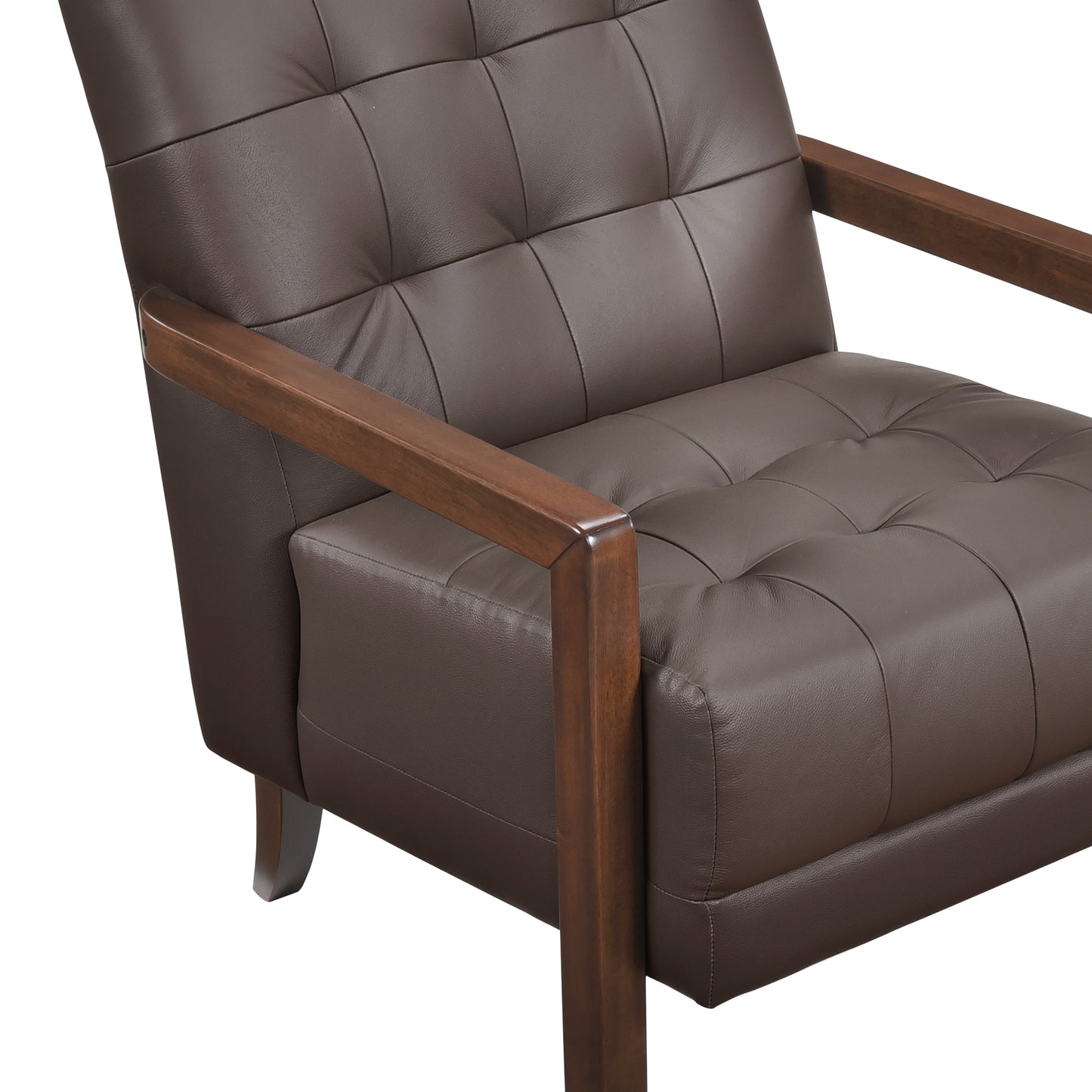 Homelegance Crafton Accent Chair in Dark Brown Leather 1010DBR-1