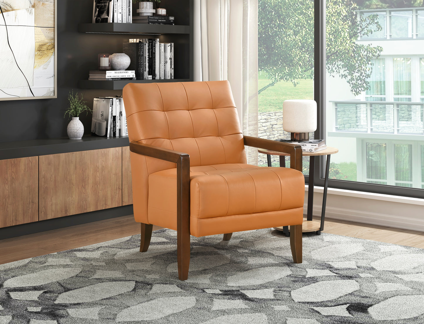 Homelegance Crafton Accent Chair in Gray Fabric with Stylish Design 1010RNG-1
