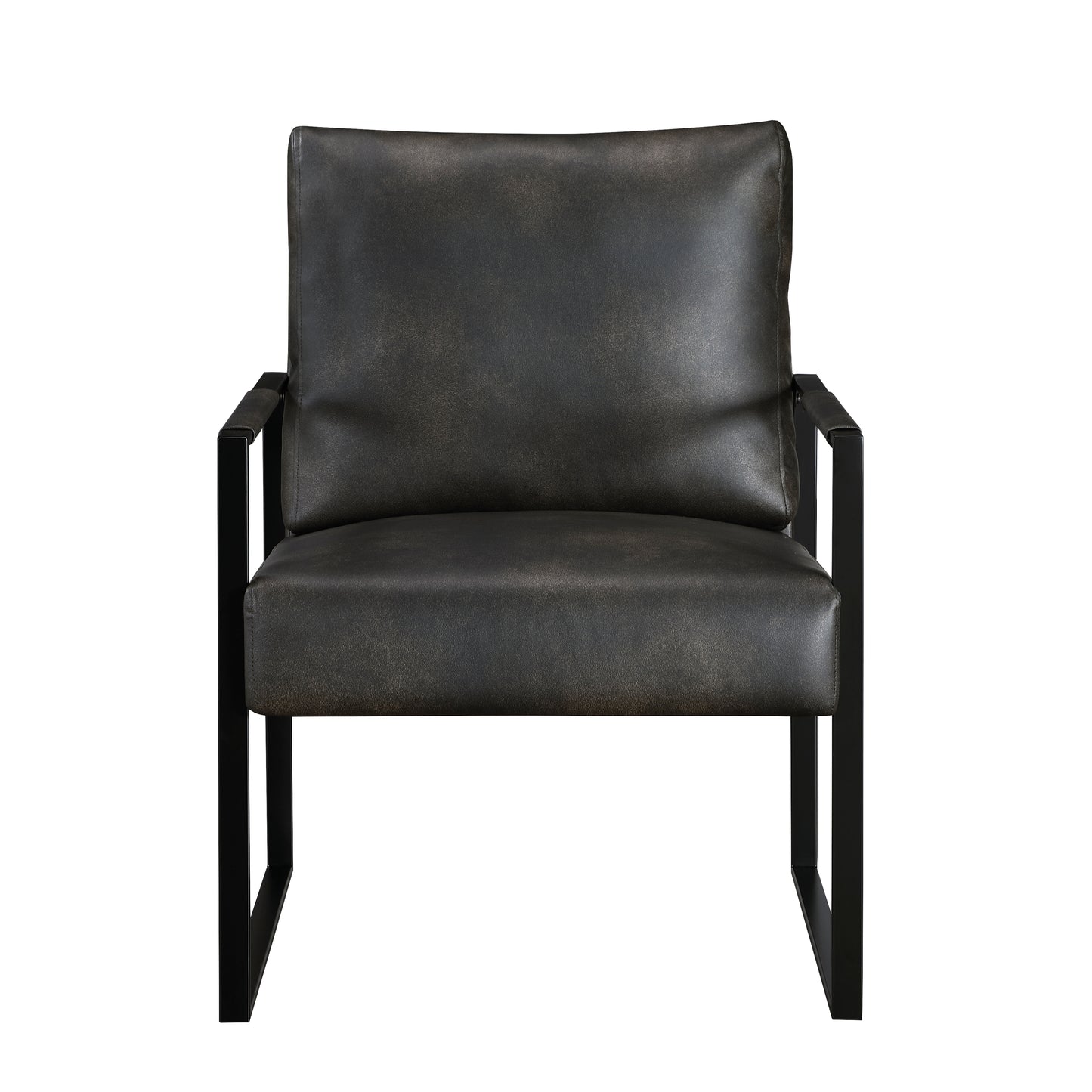 Homelegance Blaine Accent Chair in Dark Gray Faux Leather with Metal Frame 1011DGY-1
