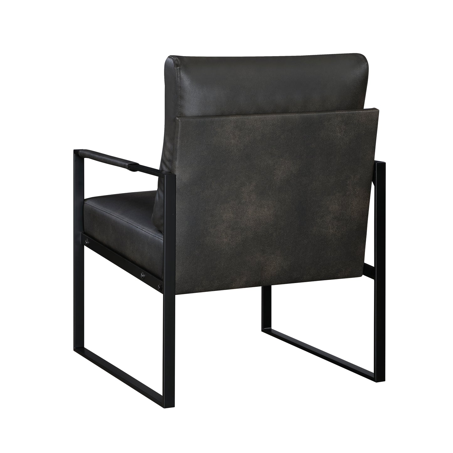Homelegance Blaine Accent Chair in Dark Gray Faux Leather with Metal Frame 1011DGY-1