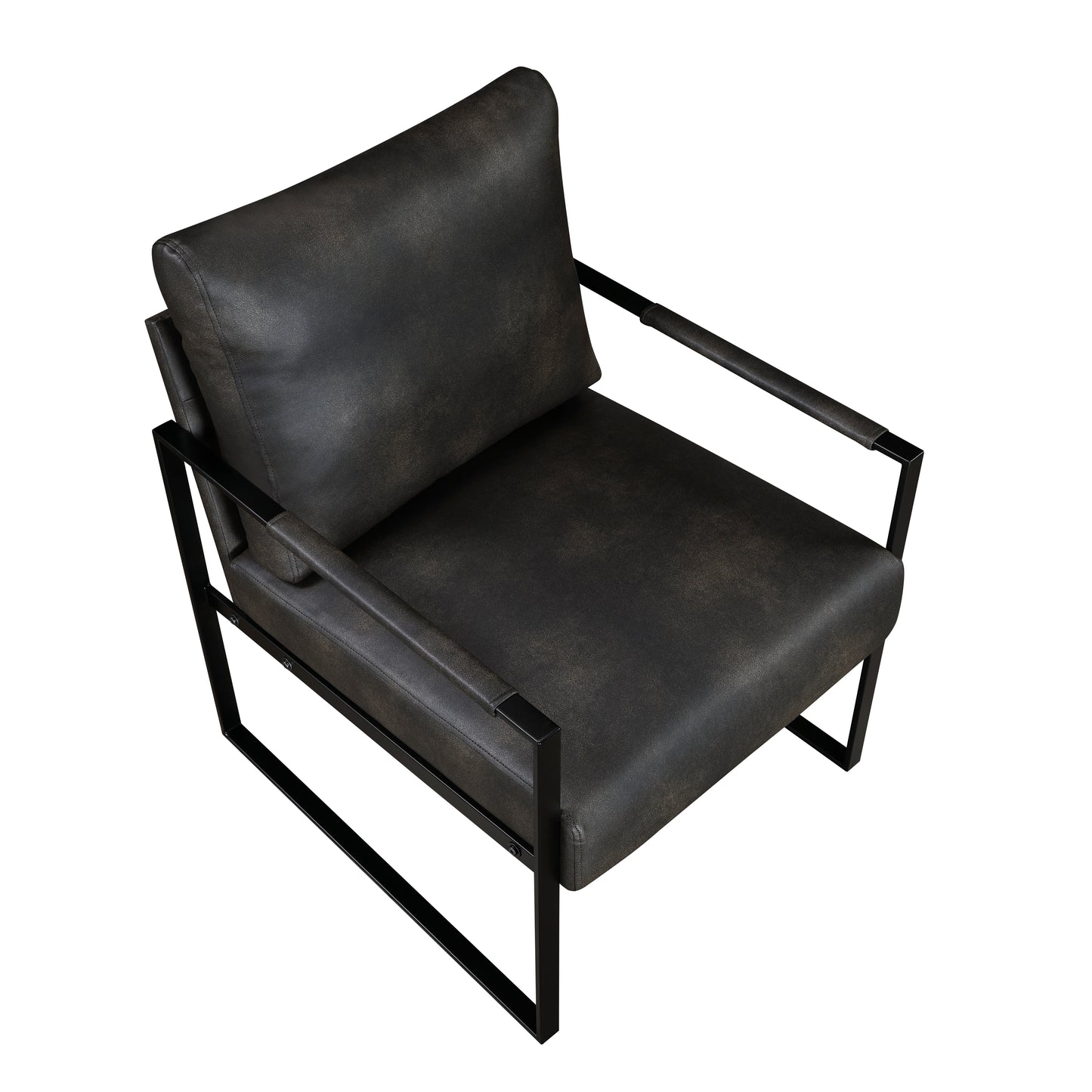 Homelegance Blaine Accent Chair in Dark Gray Faux Leather with Metal Frame 1011DGY-1