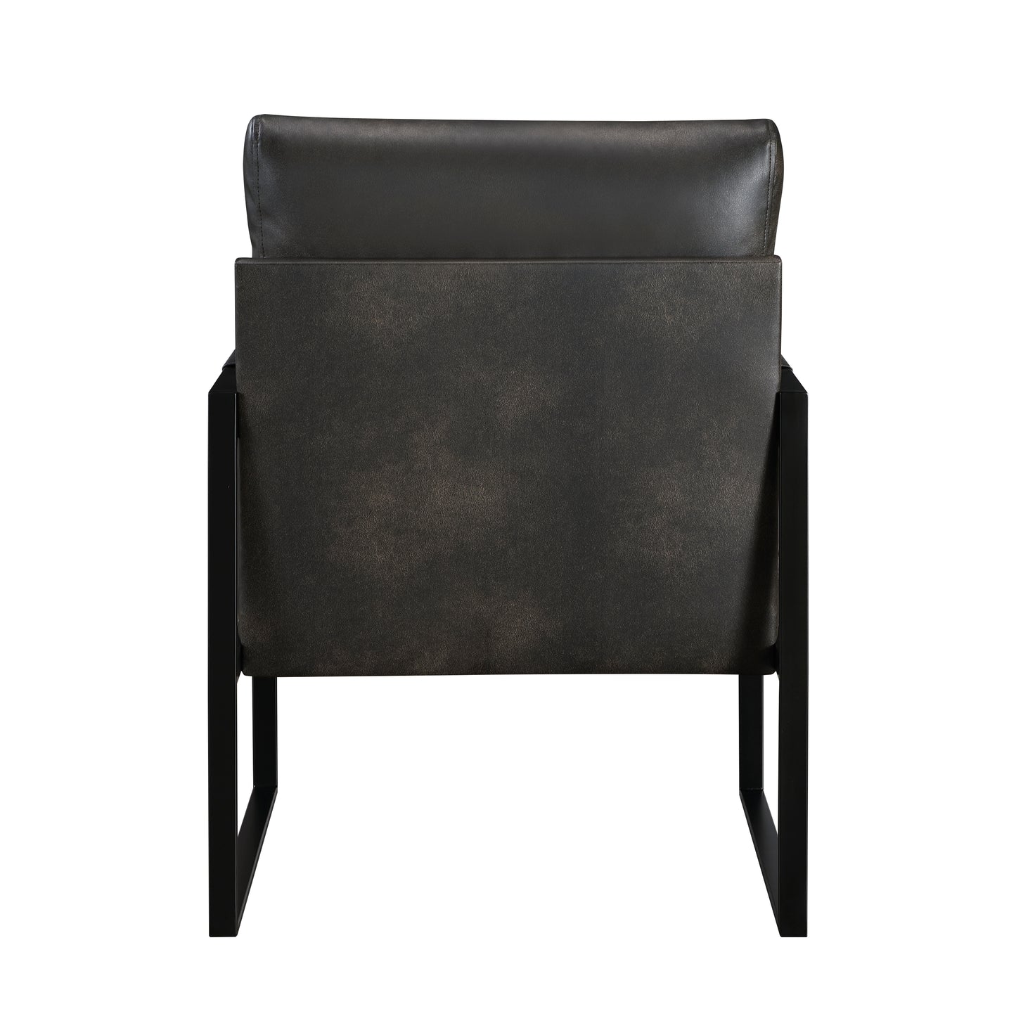 Homelegance Blaine Accent Chair in Dark Gray Faux Leather with Metal Frame 1011DGY-1