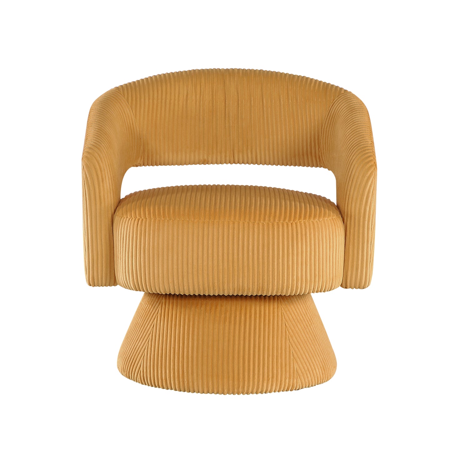 Homelegance Accent Chair Swivel Chair in Yellow Corduroy Fabric 1013YLW-1