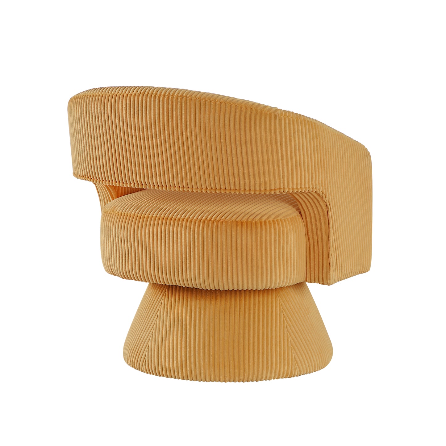 Homelegance Accent Chair Swivel Chair in Yellow Corduroy Fabric 1013YLW-1