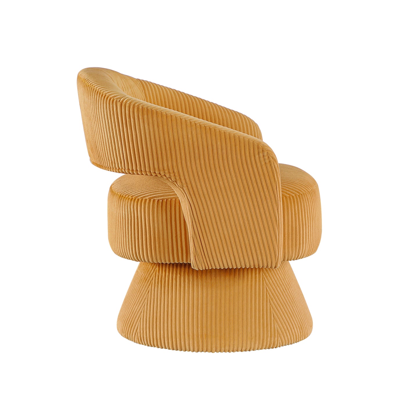 Homelegance Accent Chair Swivel Chair in Yellow Corduroy Fabric 1013YLW-1