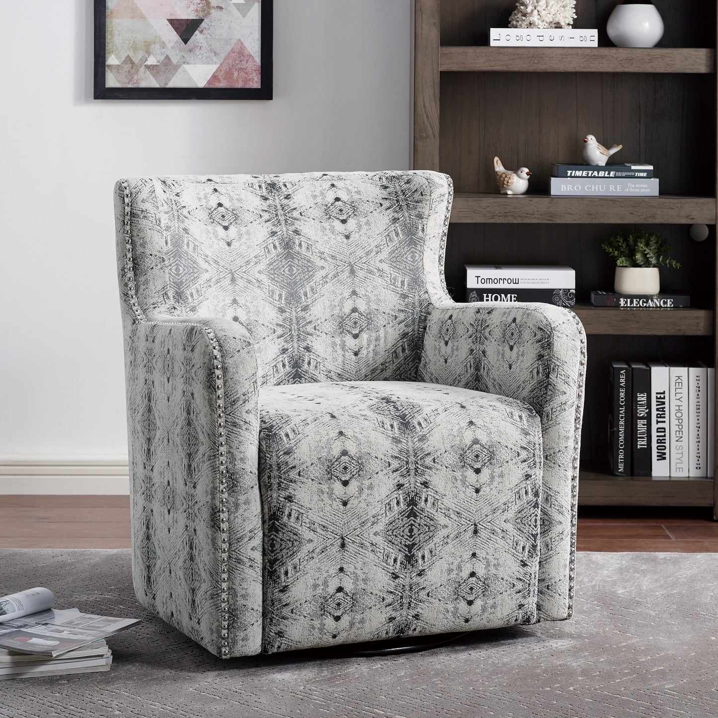 Homelegance Lonita Swivel Accent Chair Multi-color Chenille Upholstery 1025F1S