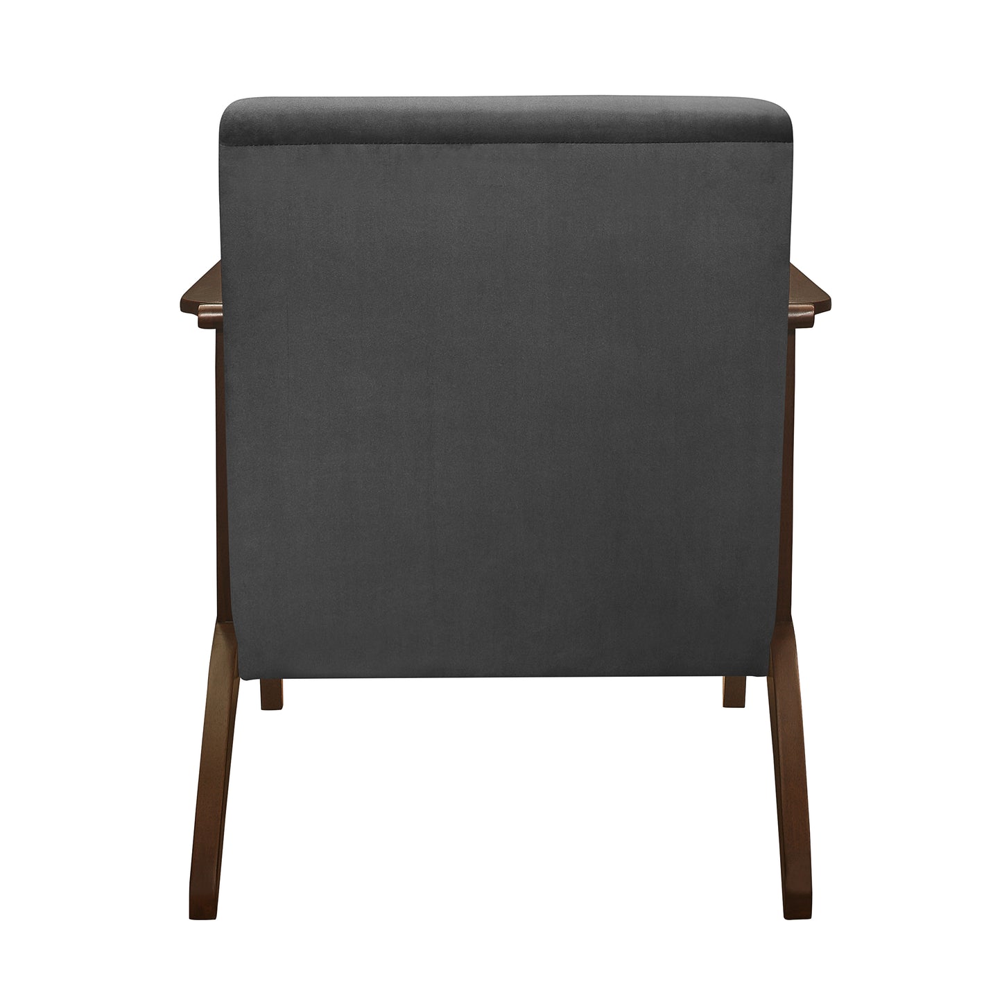 Homelegance Carlson Accent Chair in Dark Gray Velvet with Dark Walnut Finish 1032DG-1
