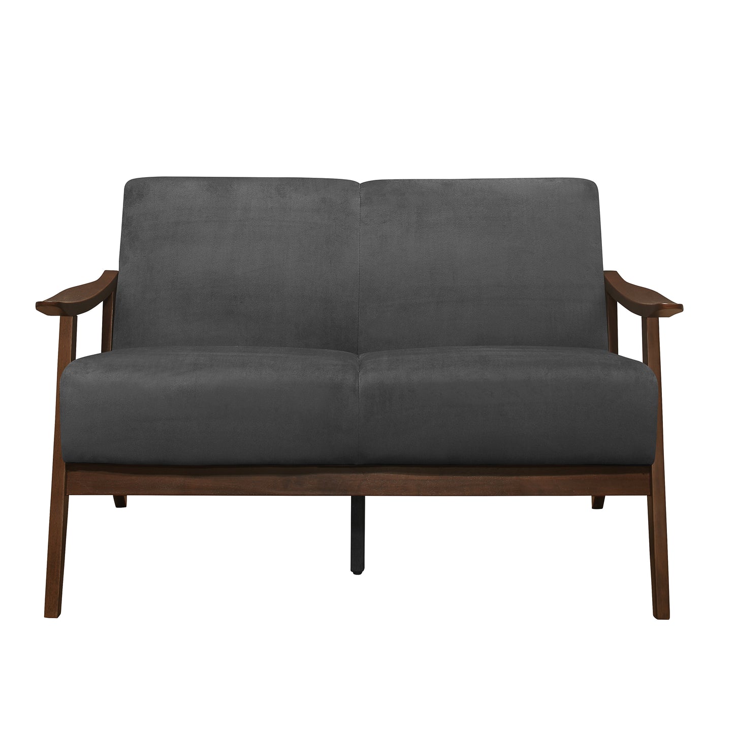 Homelegance Carlson Loveseat Dark Gray Velvet Upholstery 1032DG-2