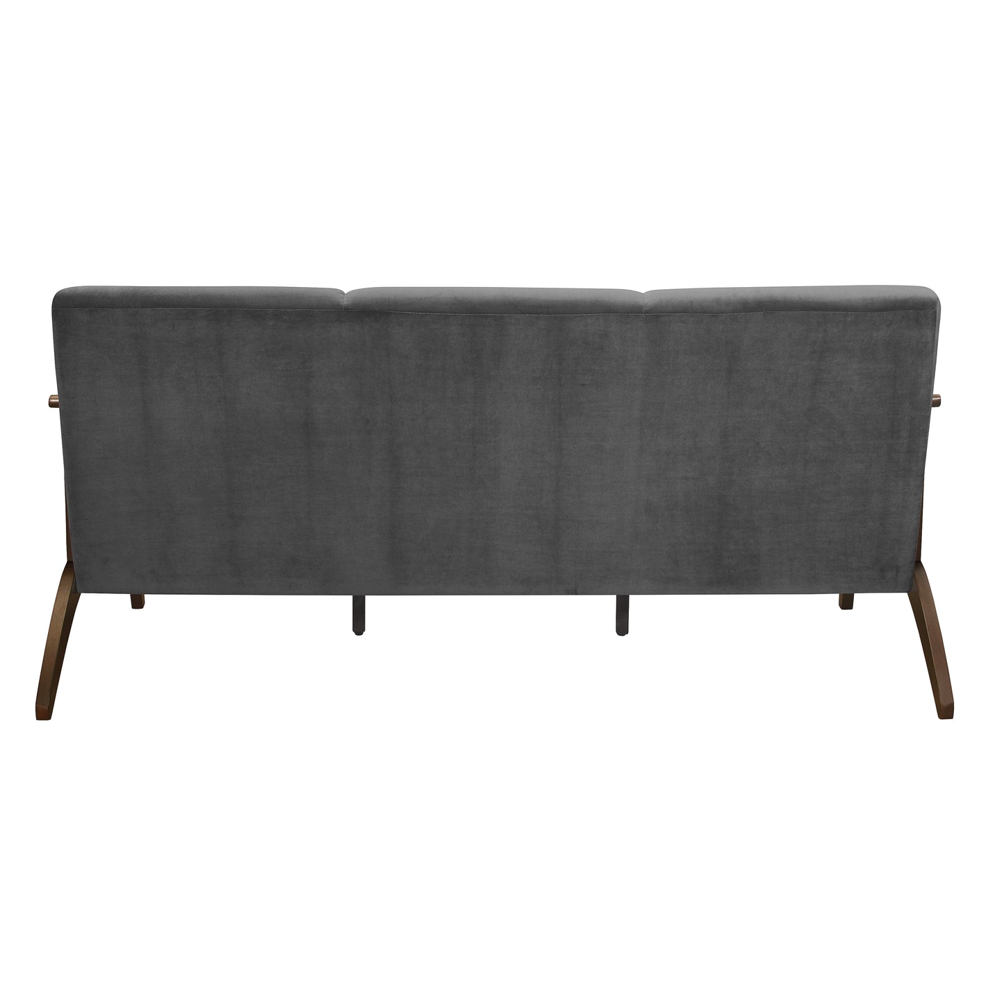 Homelegance Carlson Sectional Sofa Dark Gray Velvet with Dark Walnut Finish 1032DG-3
