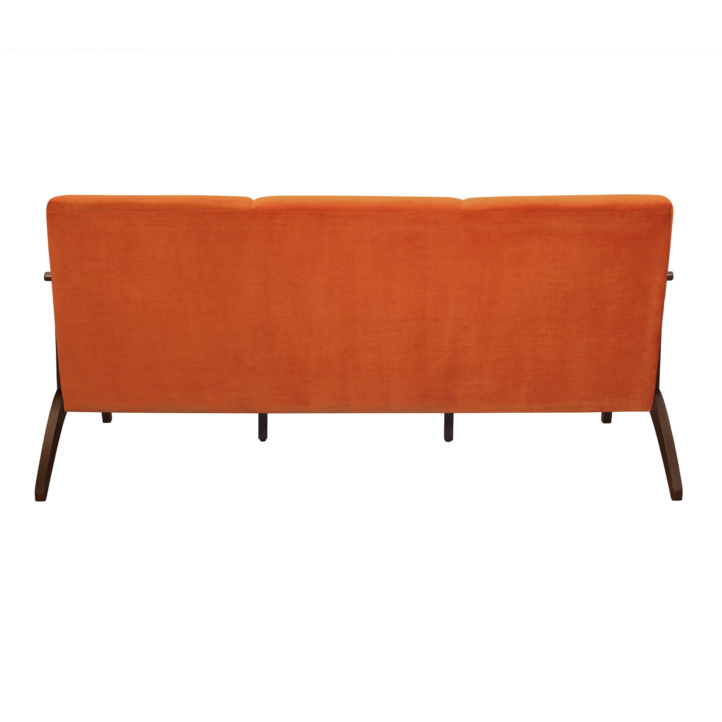 Homelegance Carlson Sectional Sofa Orange Velvet Dark Walnut Finish 1032RN-3