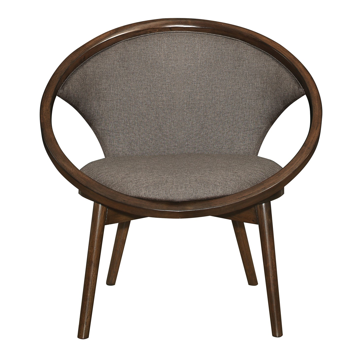 Homelegance Lowery Accent Chair in Chocolate Textured Fabric with Walnut Finish 1033F2S