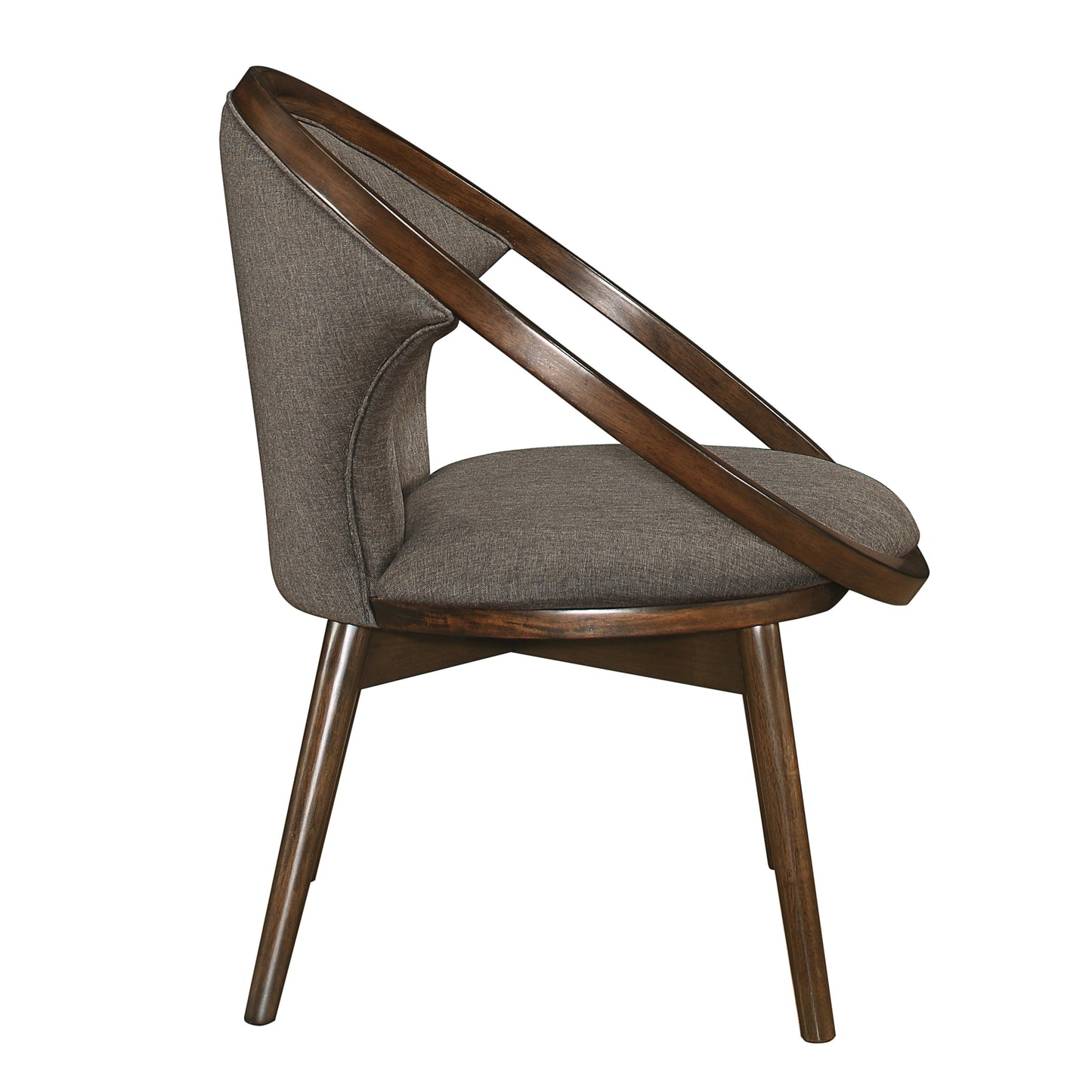 Homelegance Lowery Accent Chair in Chocolate Textured Fabric with Walnut Finish 1033F2S