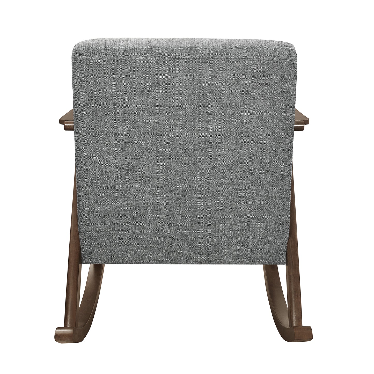 Homelegance Waithe Rocking Chair in Textured Gray Fabric with Dark Walnut Finish 1034GY-1
