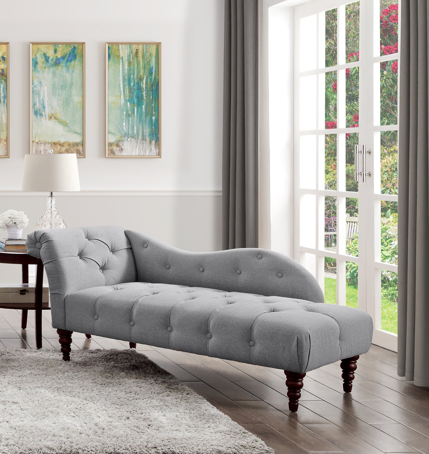 Homelegance Blue Hill Chaises in Dove Gray Textured Fabric 1044DV-5