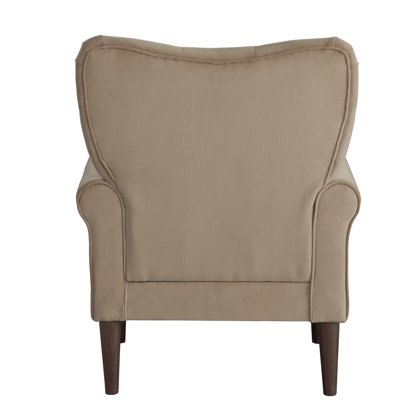 Homelegance Kyrie Accent Chair in Brown Velvet with Tufted Back 1046BR-1