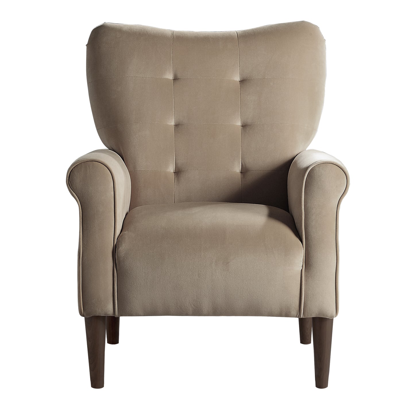 Homelegance Kyrie Accent Chair in Brown Velvet with Tufted Back 1046BR-1