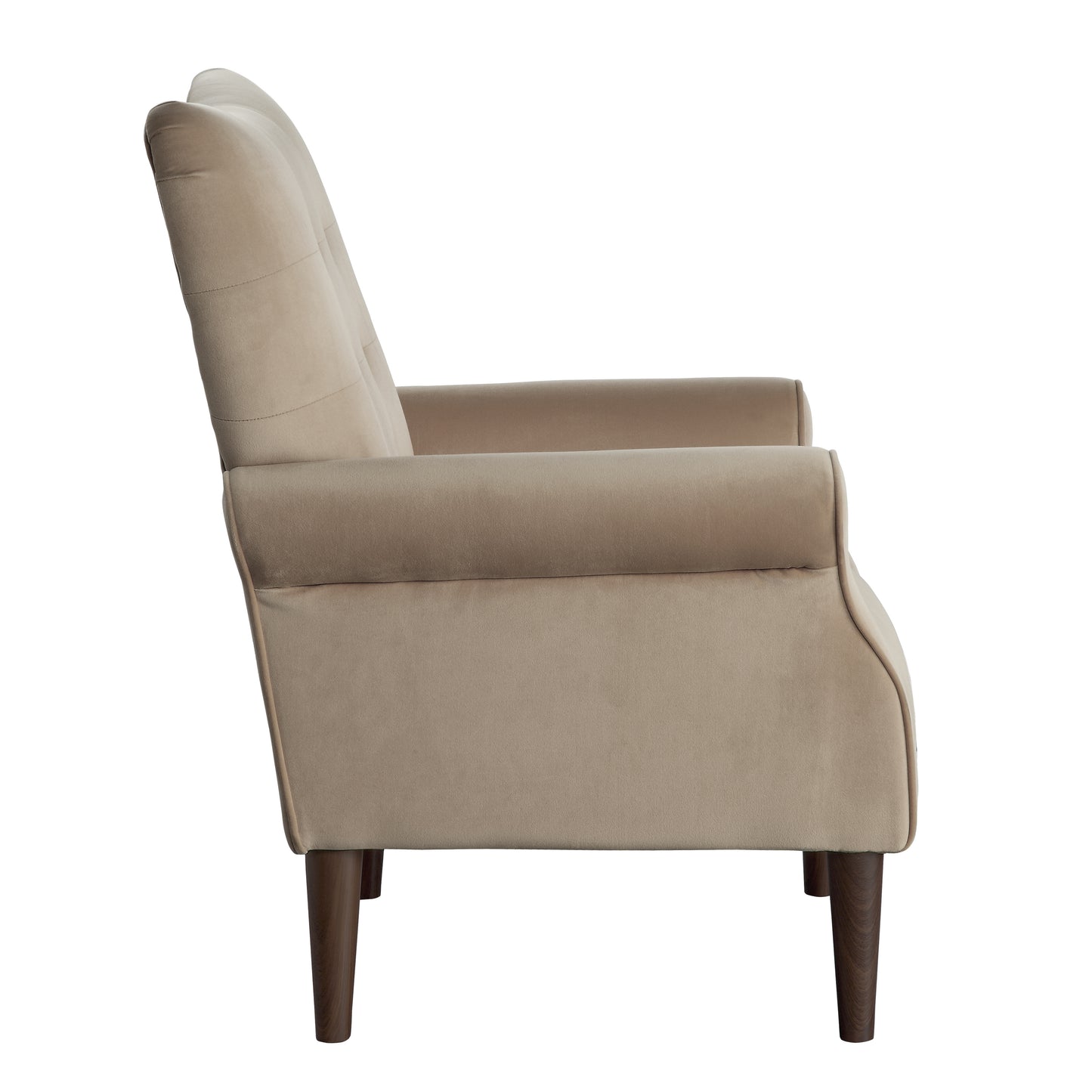 Homelegance Kyrie Accent Chair in Brown Velvet with Tufted Back 1046BR-1