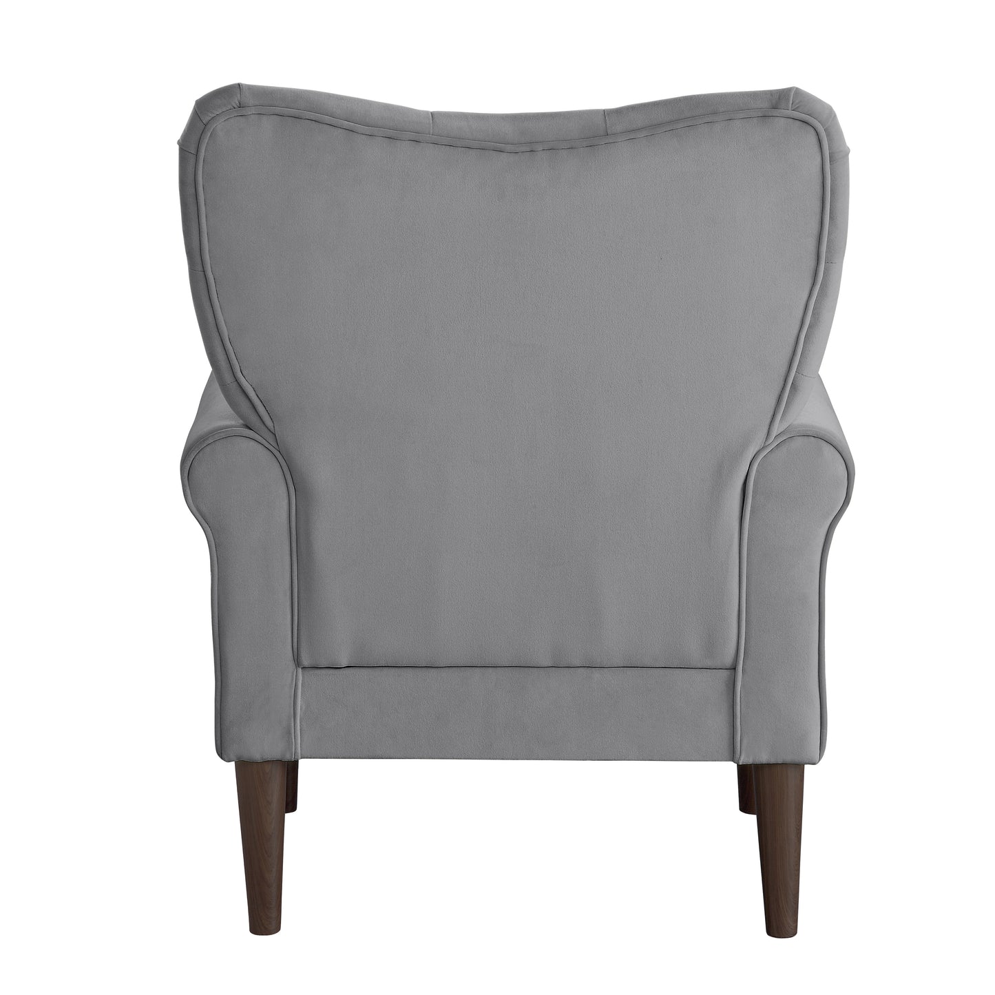Homelegance Kyrie Accent Chair in Dark Gray Velvet with Tufted Back 1046DG-1
