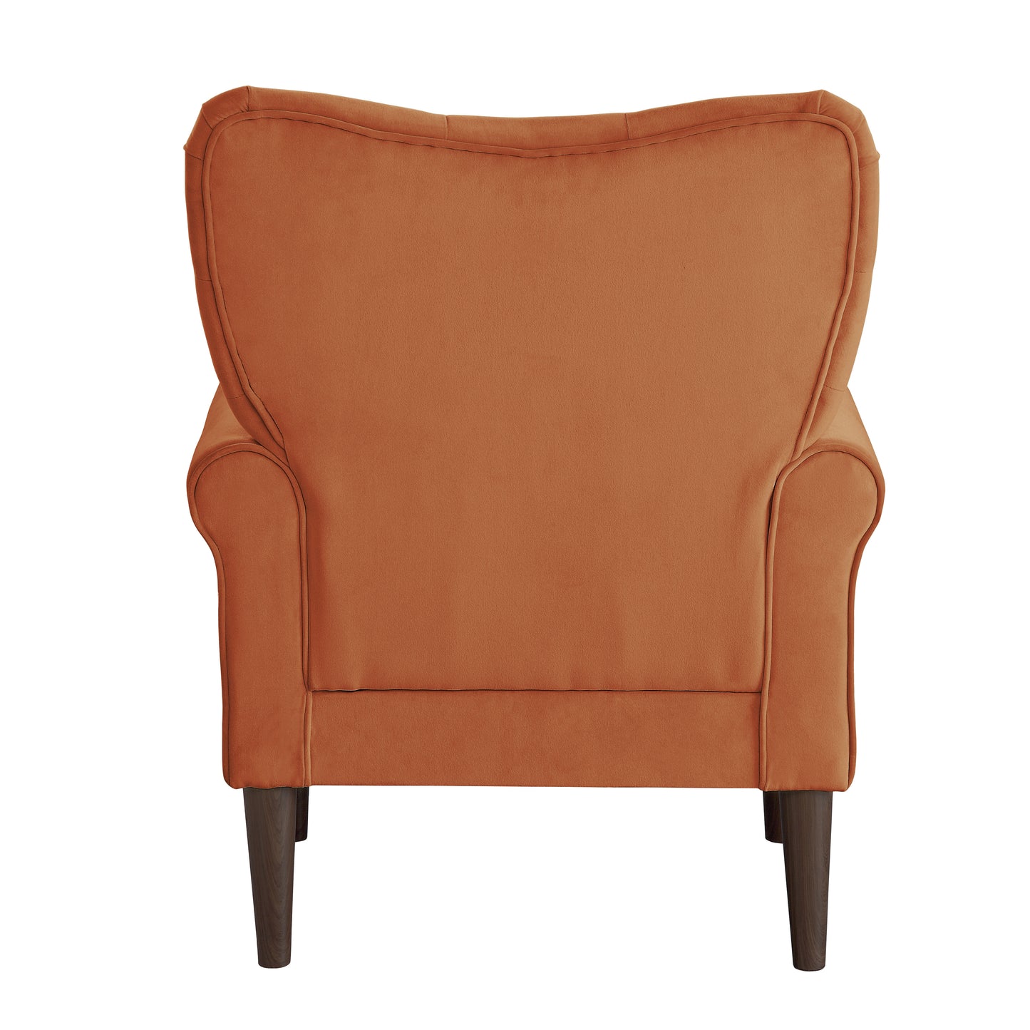 Homelegance Kyrie Accent Chair in Orange Velvet with Tufted Back 1046RN-1