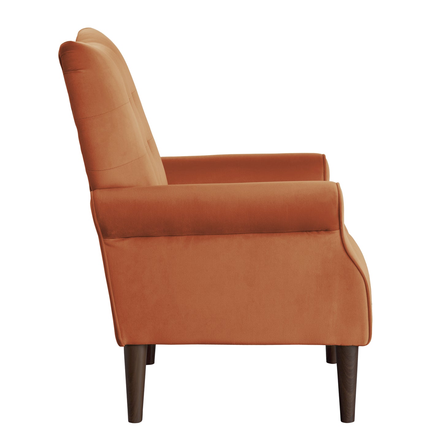 Homelegance Kyrie Accent Chair in Orange Velvet with Tufted Back 1046RN-1
