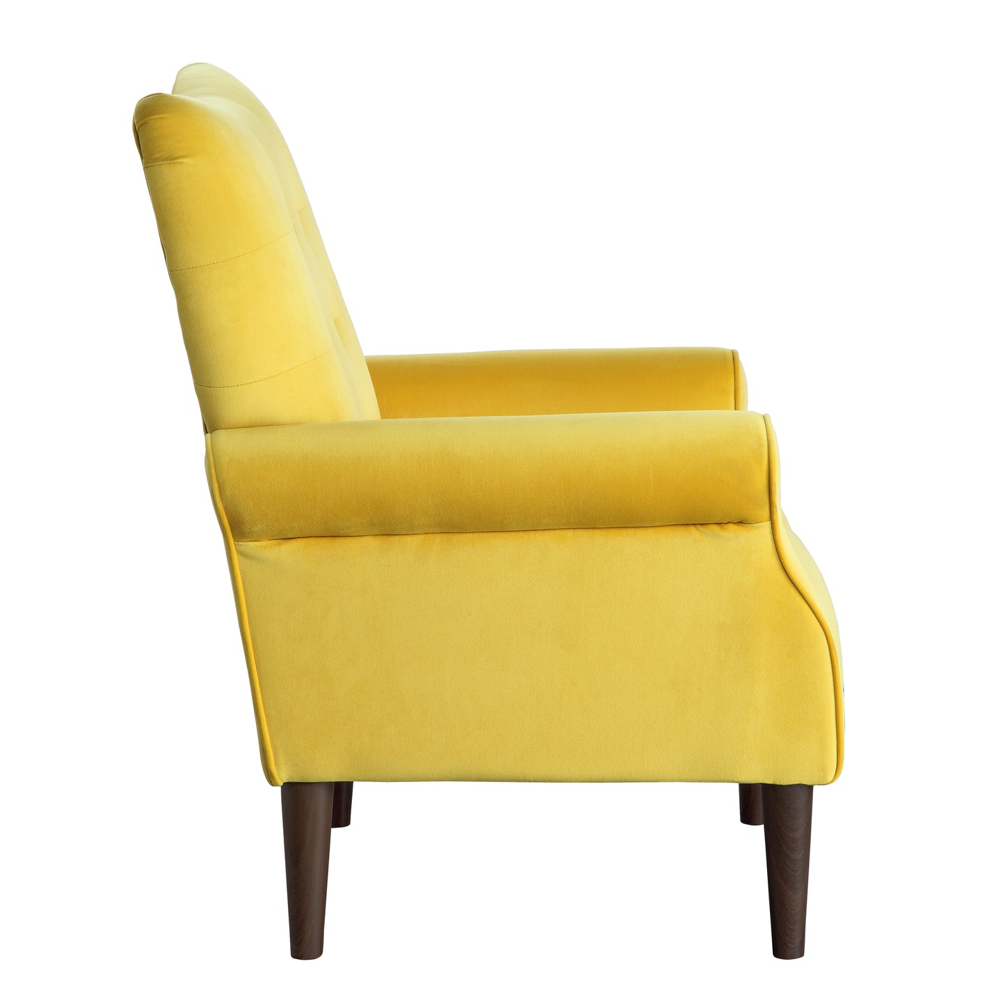 Homelegance Kyrie Accent Chair in Yellow Velvet with Tufted Back 1046YW-1