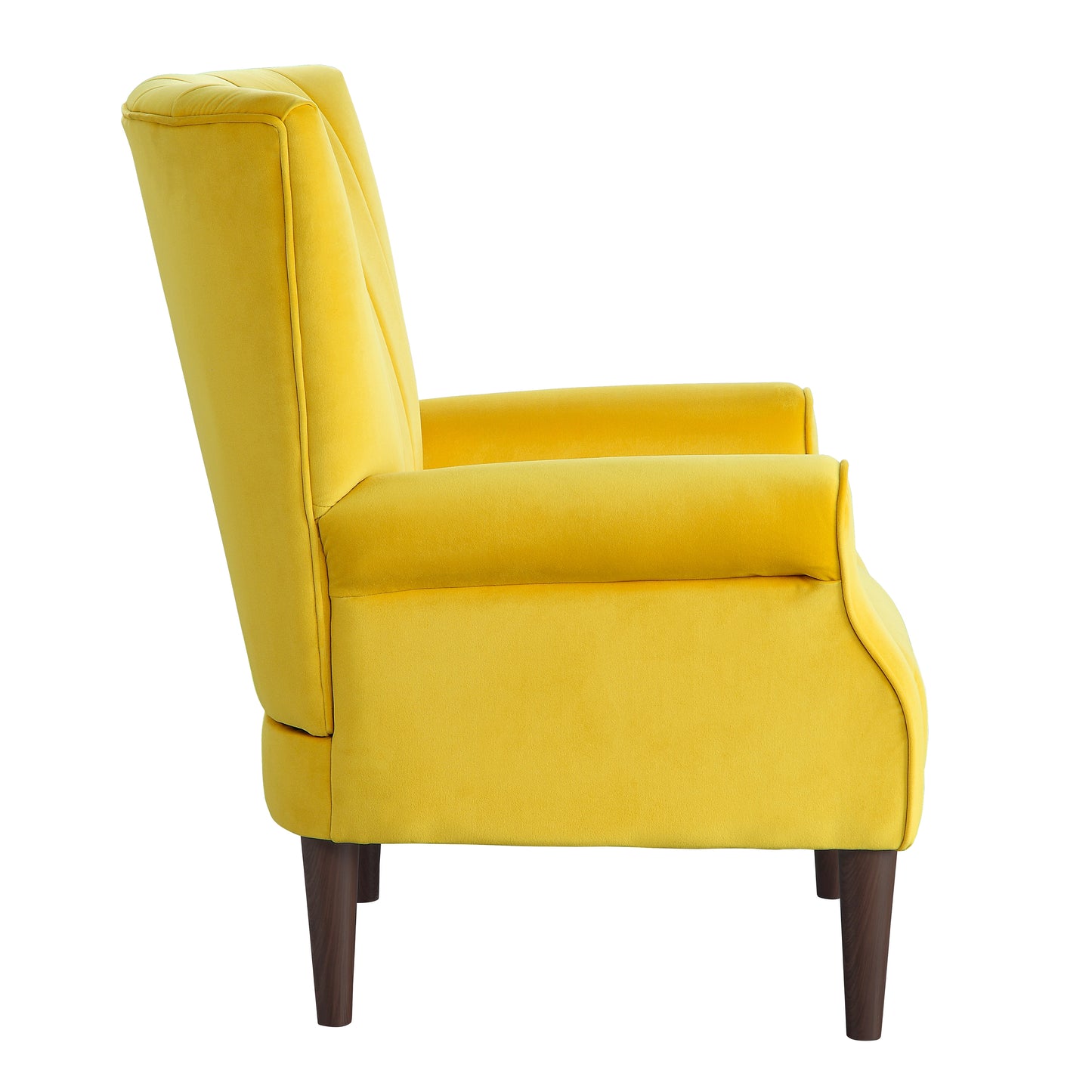 Homelegance Urielle Accent Chair in Yellow Velvet with Channel Tufted Back 1047YW-1