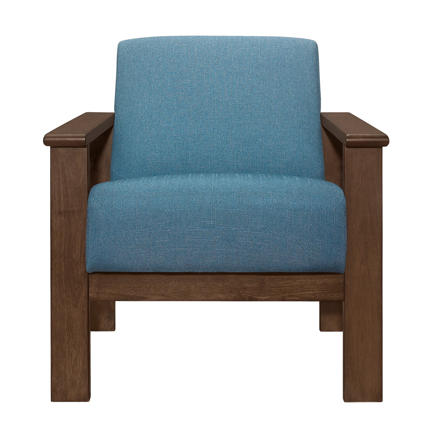 Homelegance Helena Accent Chair with Storage Arms in Blue Textured Fabric 1048BU-1