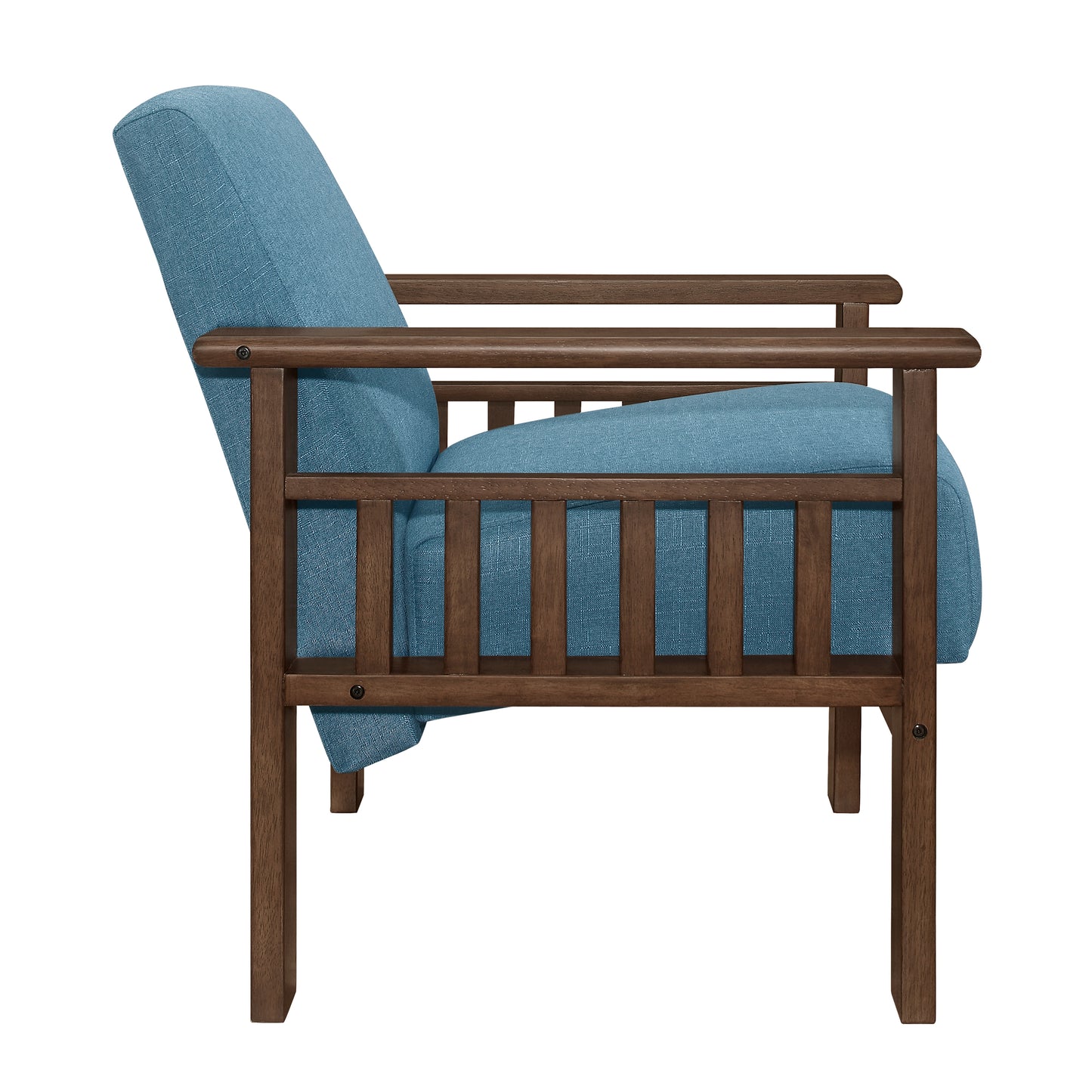 Homelegance Helena Accent Chair with Storage Arms in Blue Textured Fabric 1048BU-1