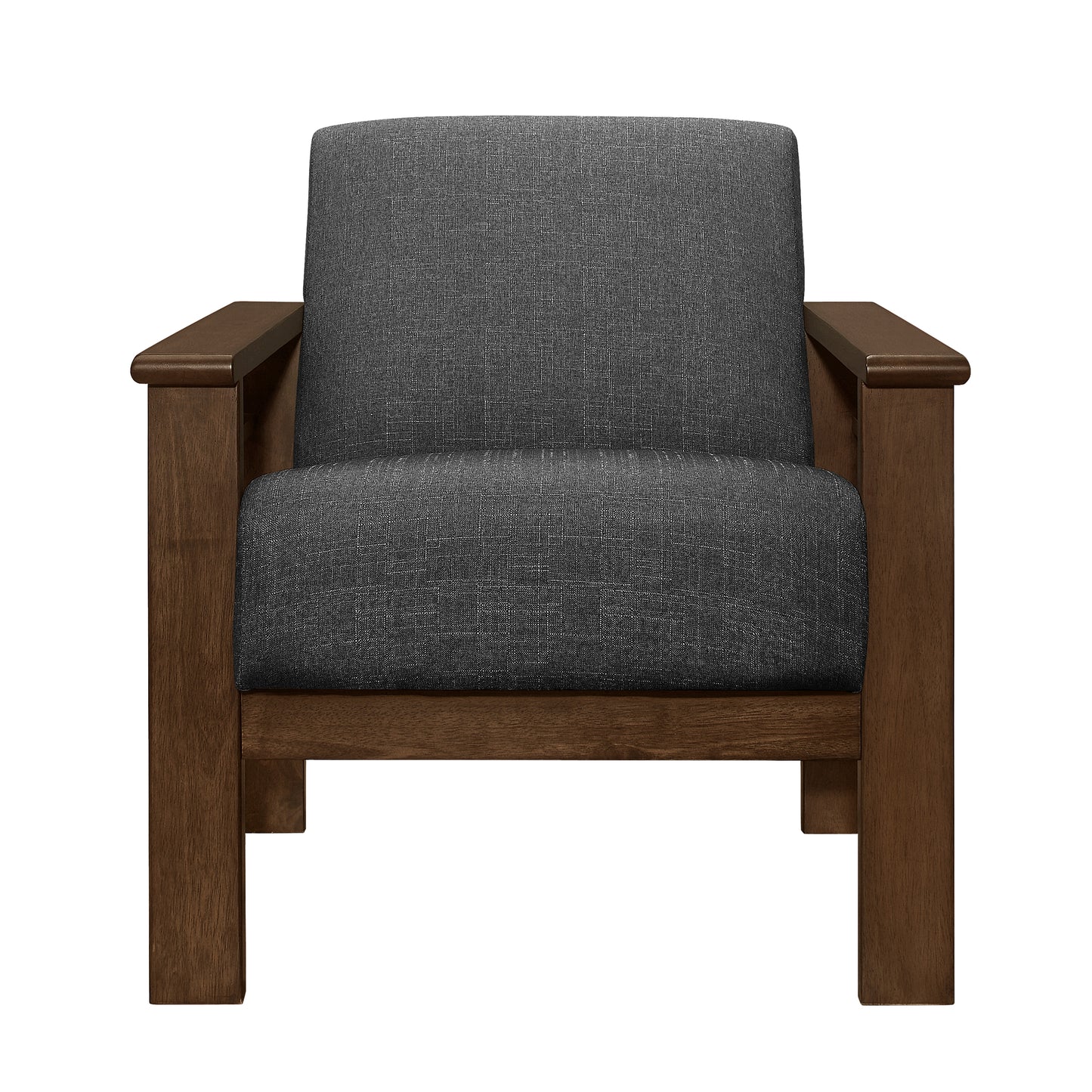 Homelegance Accent Chair with Storage Arms in Dark Gray Textured Fabric 1048DG-1