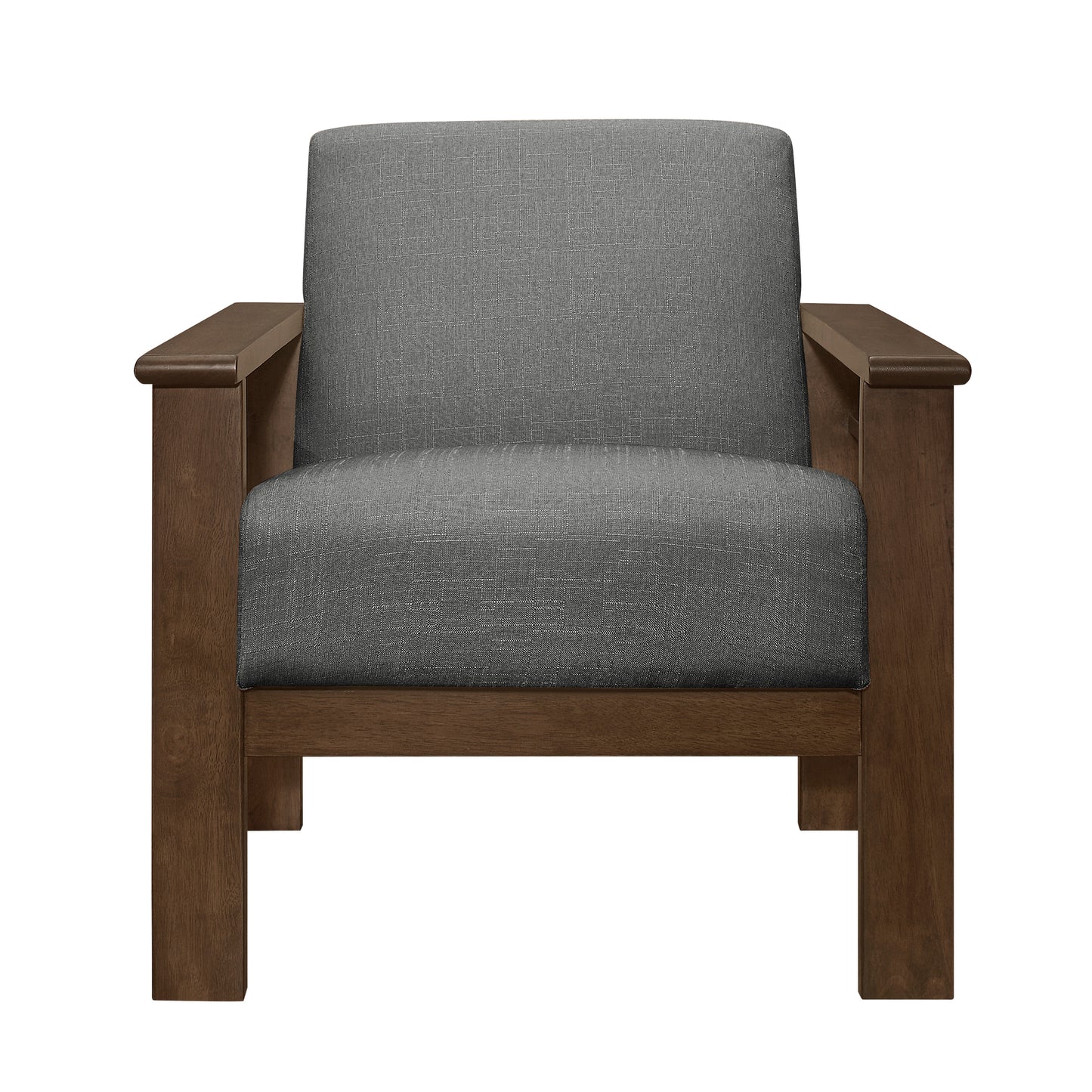 Homelegance Accent Chair with Storage Arms in Gray Textured Fabric 1048GY-1