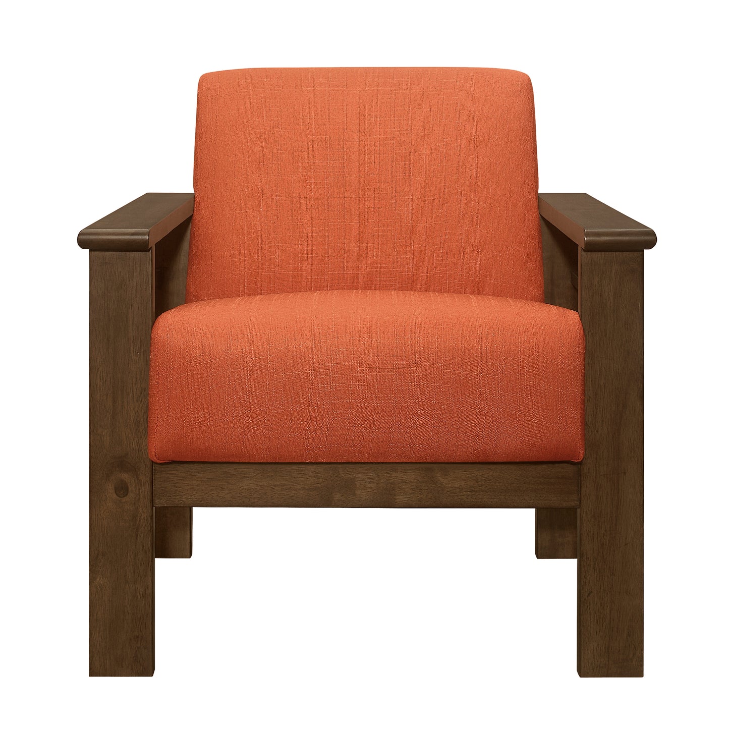 Homelegance Accent Chair with Storage Arms in Textured Orange Fabric 1048RN-1