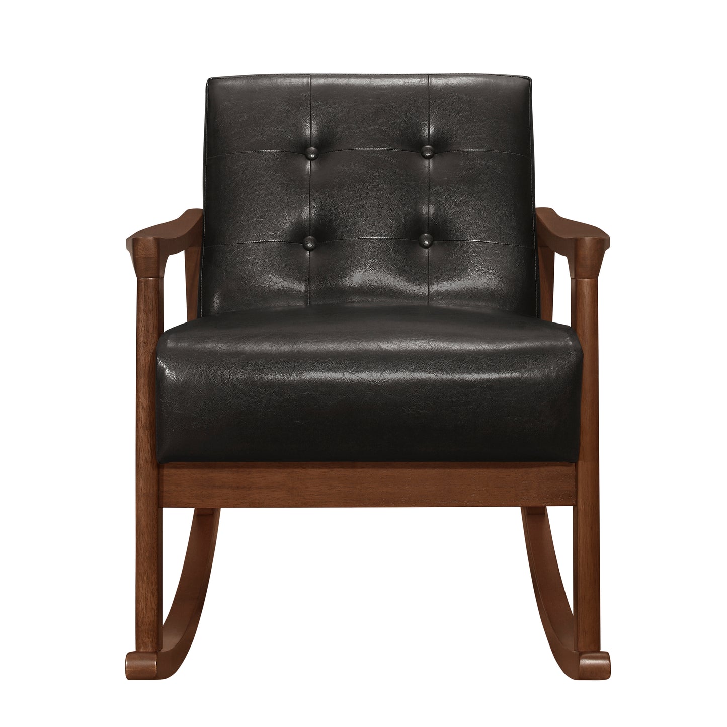 Homelegance Auden Rocking Chair Dark Brown Faux Leather 1049DB-1