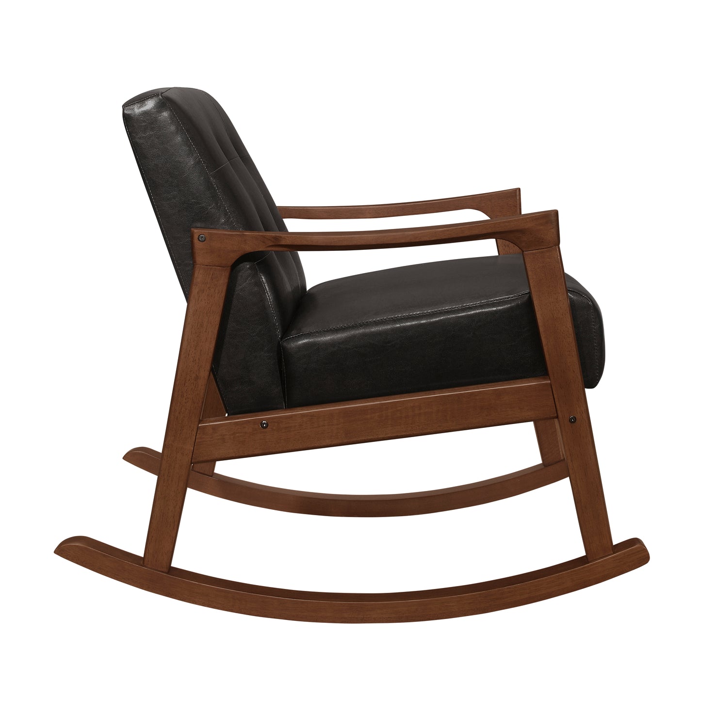 Homelegance Auden Rocking Chair Dark Brown Faux Leather 1049DB-1