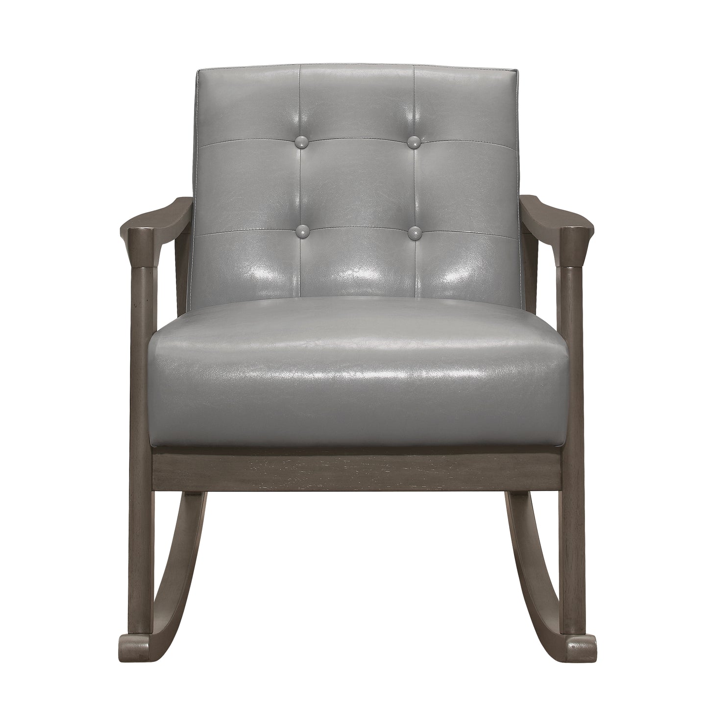Homelegance Auden Rocking Chair in Light Gray Faux Leather 1049GY-1