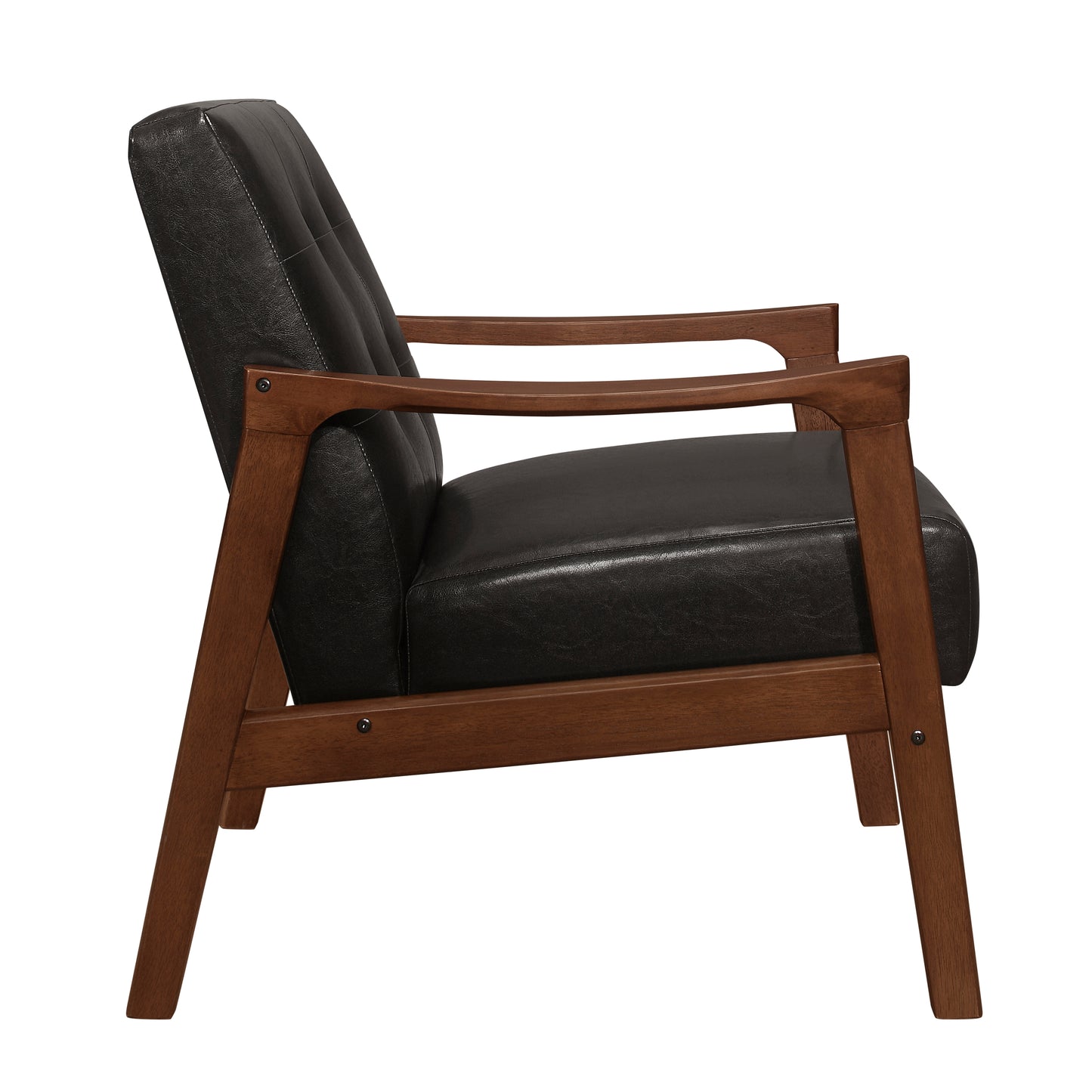 Homelegance Alby Accent Chair Dark Brown Faux Leather 1050DB-1