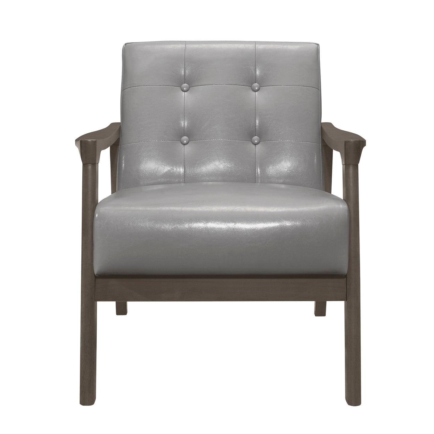 Homelegance Alby Accent Chair in Light Gray Faux Leather 1050GY-1