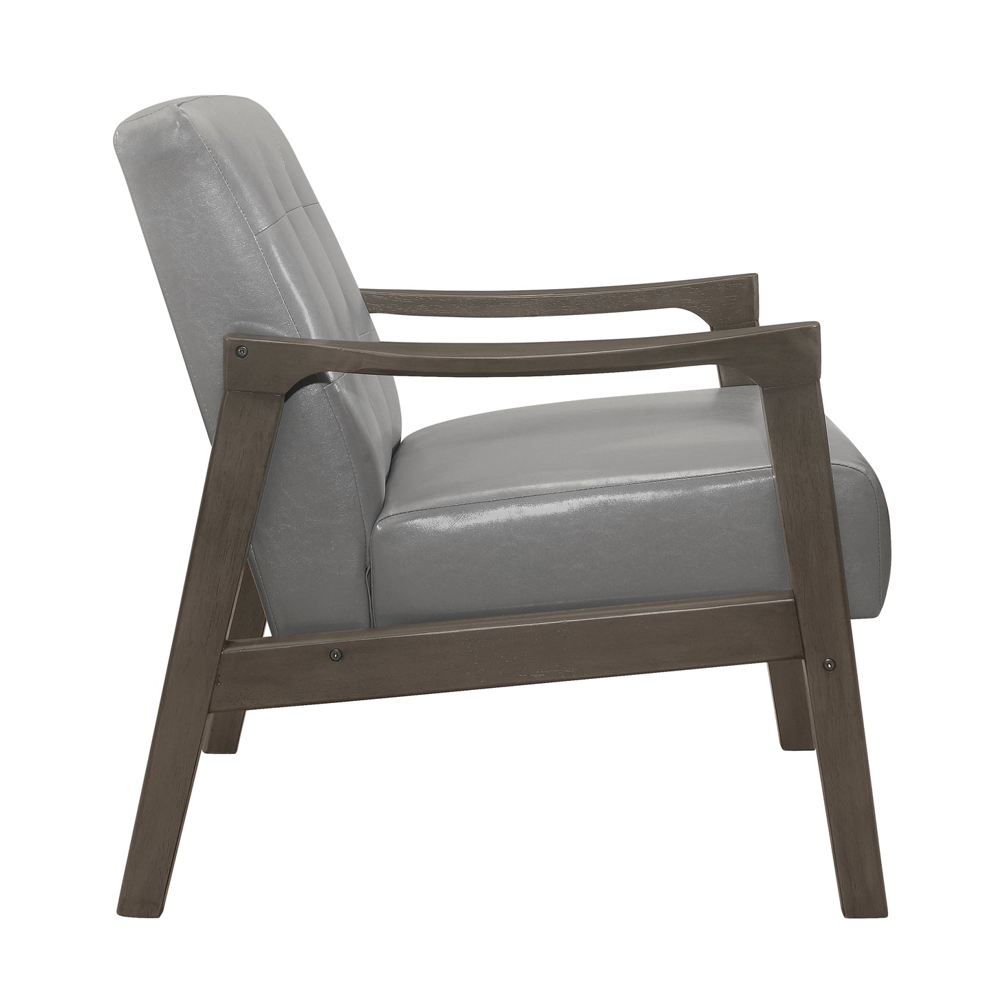 Homelegance Alby Accent Chair in Light Gray Faux Leather 1050GY-1