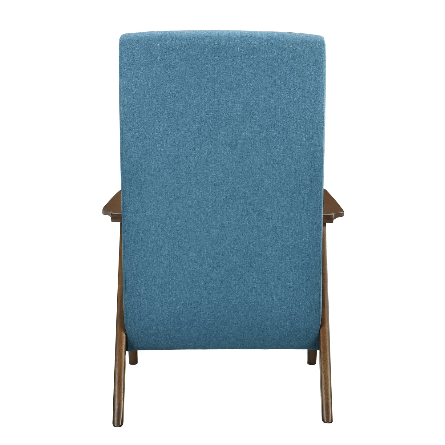 Homelegance Kalmar Accent Chair in Textured Blue Fabric with Walnut Finish 1077BU-1