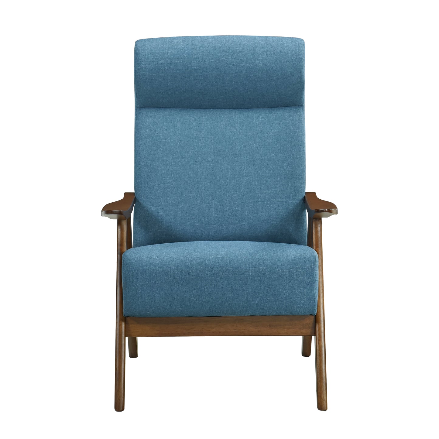 Homelegance Kalmar Accent Chair in Textured Blue Fabric with Walnut Finish 1077BU-1