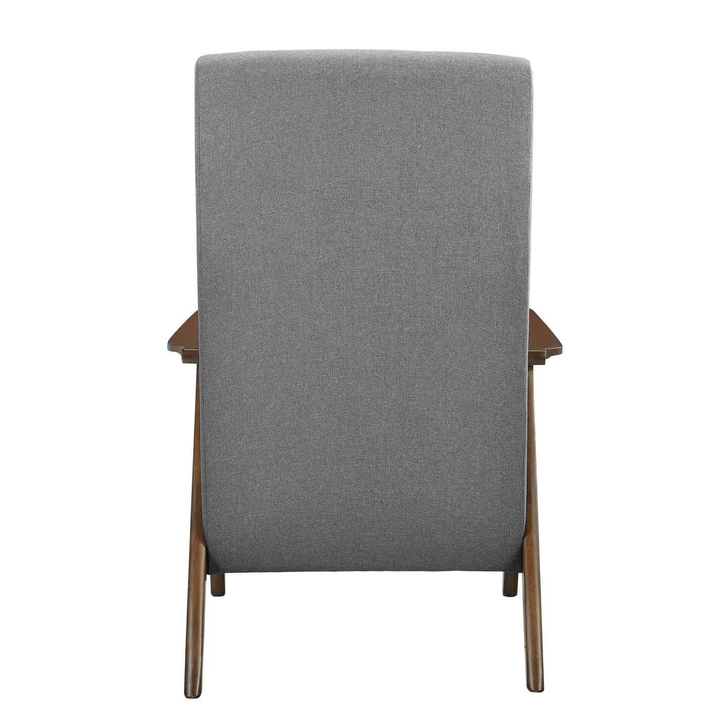 Homelegance Kalmar Accent Chair in Textured Gray Fabric with Walnut Finish 1077GY-1
