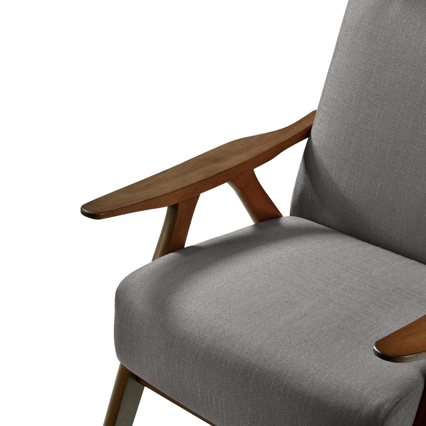 Homelegance Kalmar Accent Chair in Textured Gray Fabric with Walnut Finish 1077GY-1