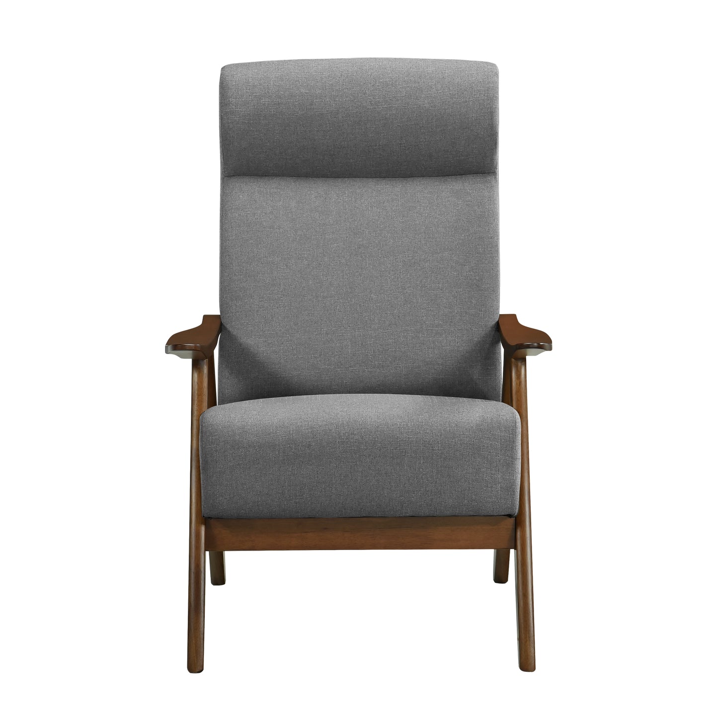 Homelegance Kalmar Accent Chair in Textured Gray Fabric with Walnut Finish 1077GY-1