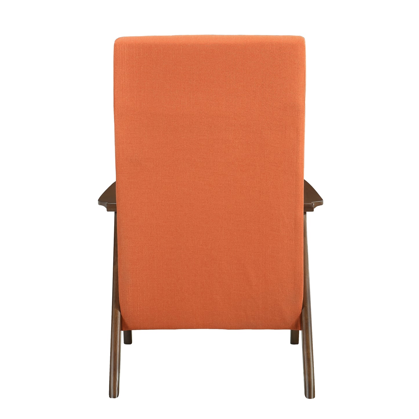 Homelegance Kalmar Accent Chair in Textured Orange Fabric with Walnut Finish 1077RN-1