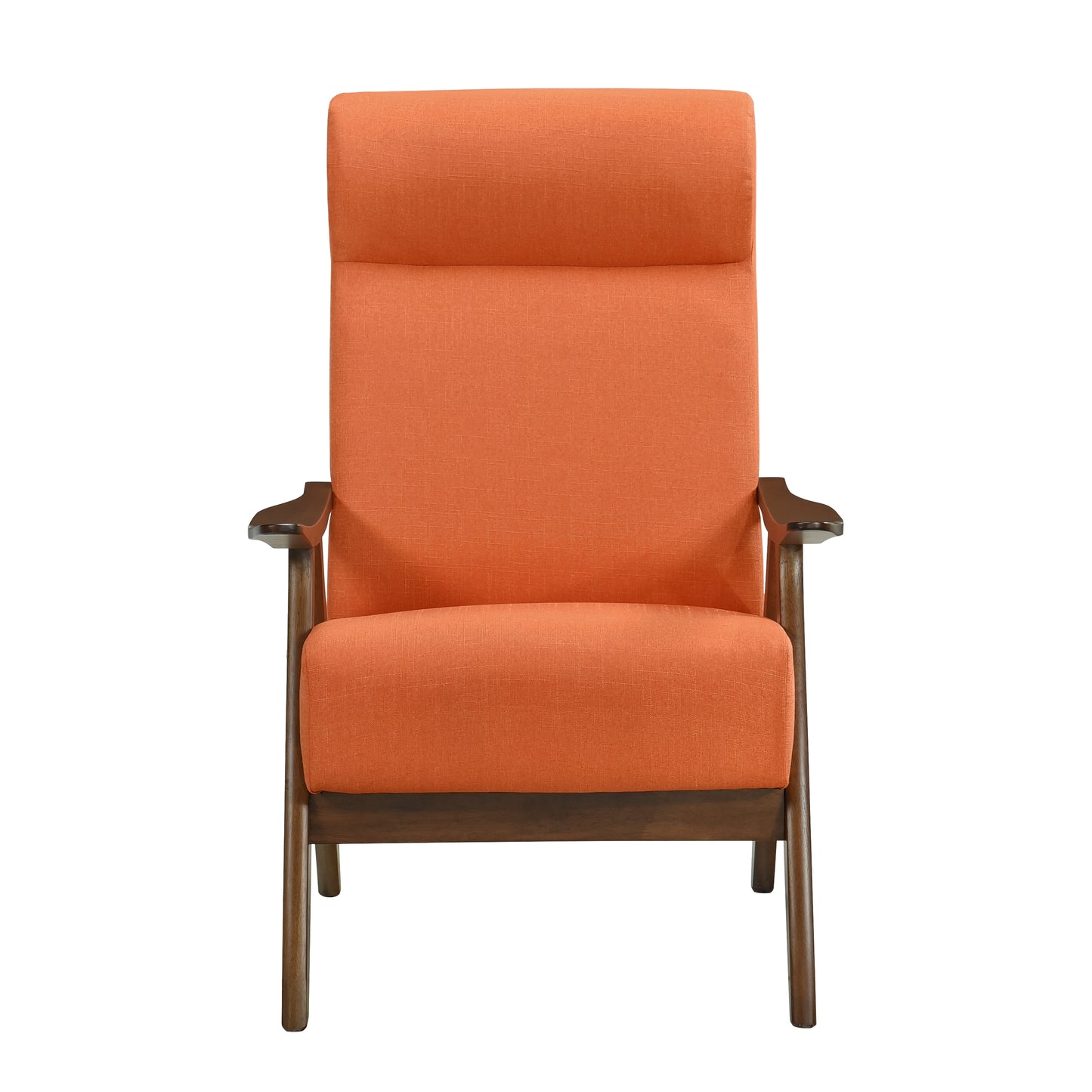 Homelegance Kalmar Accent Chair in Textured Orange Fabric with Walnut Finish 1077RN-1