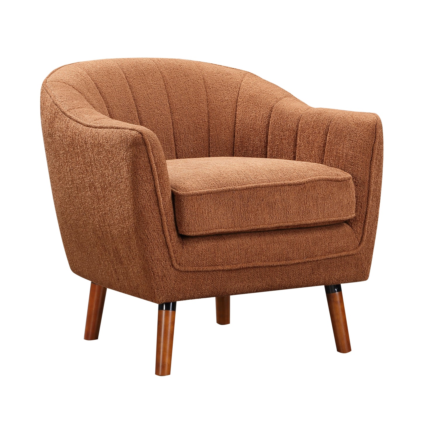 Homelegance Cutler Accent Chair in Rust Textured Fabric with Solid Wood Legs 1081RU-1